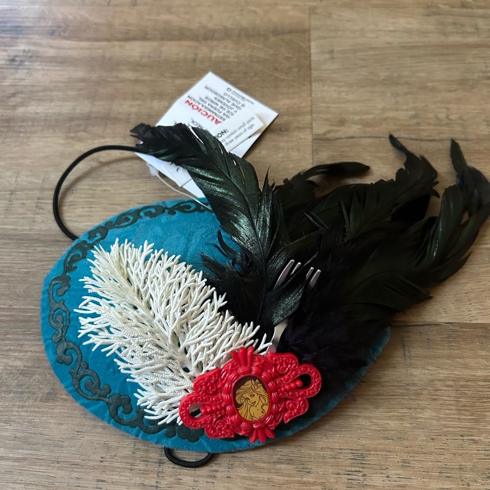 Disney Black and Teal Ariel Feathered Hat